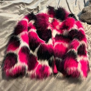Cat and Jack girls monster faux fur coat